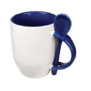 Customized Sublimation Porcelain  Mugs with Spoon